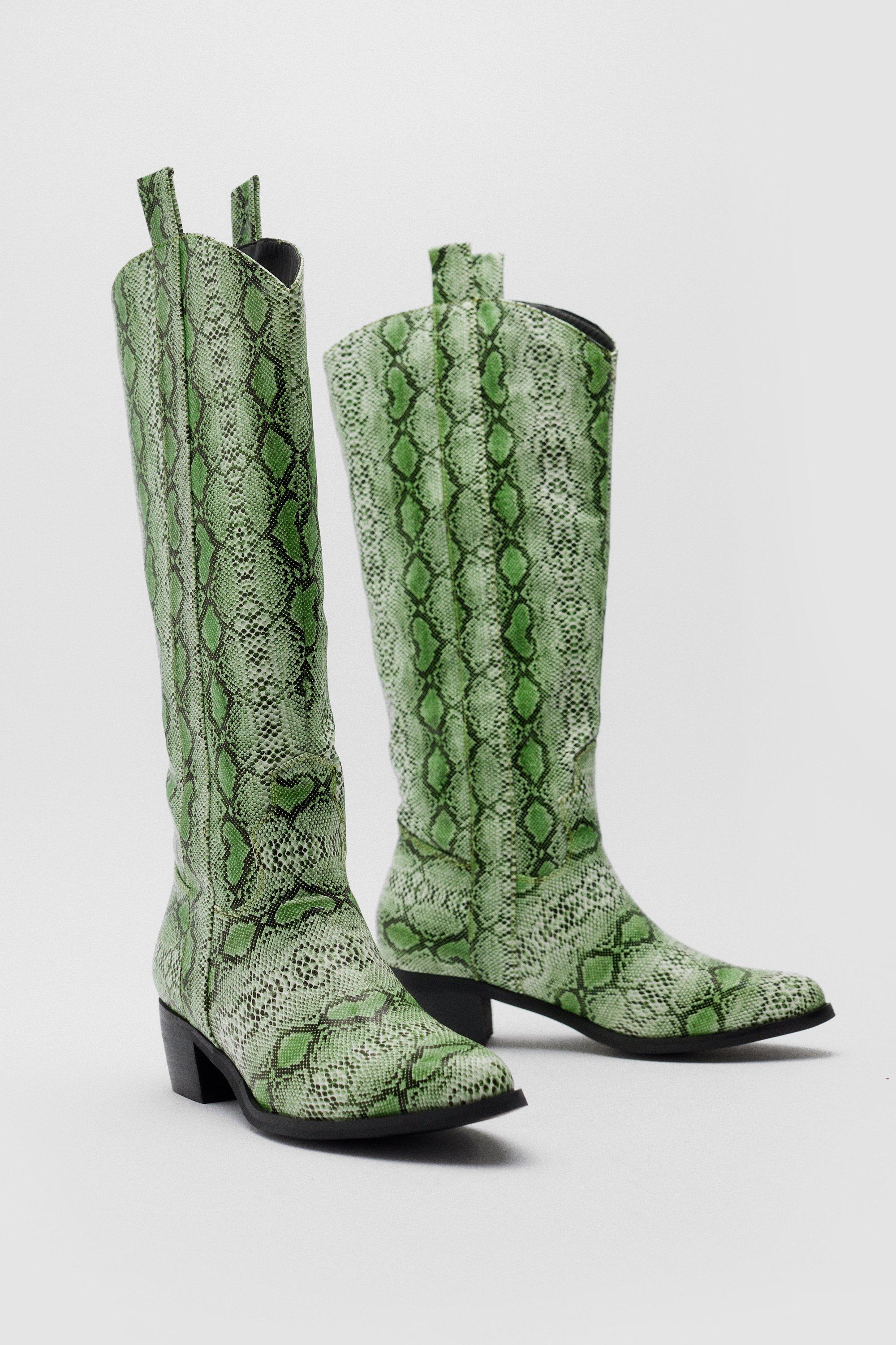 Boohoo snake print clearance boots